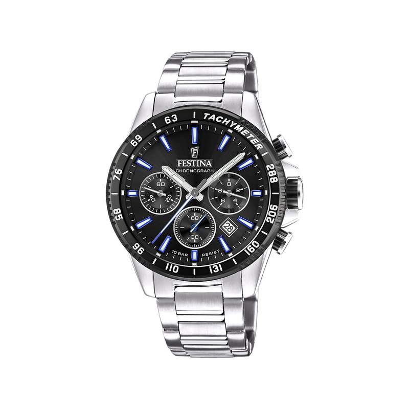Montre Festina homme chronographe acier bracelet acier - vue 1