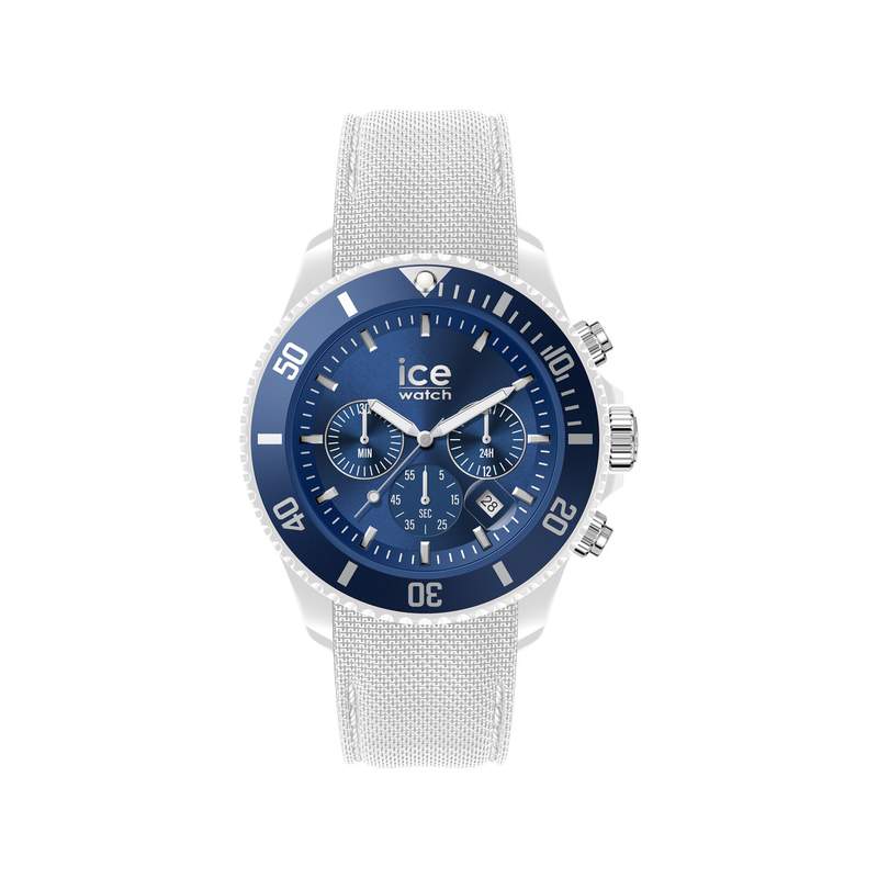 Montre Ice Watch homme chronogrape bracelet silicone blanc - vue 1