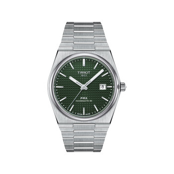 Montre TISSOT T-CLASSIC PRX POWERMATIC 80 homme automatique cadran vert bracelet acier inoxydable