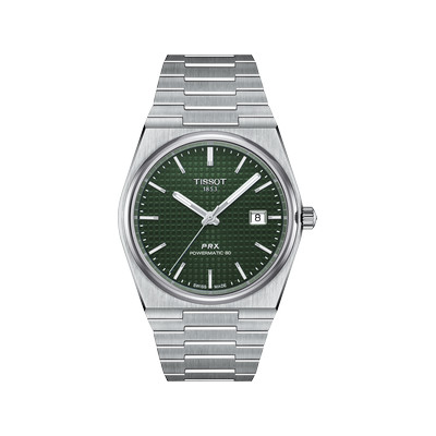 Montre TISSOT T-CLASSIC PRX POWERMATIC 80 homme automatique cadran vert bracelet acier inoxydable