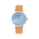 Montre Pierre Lannier homme acier bracelet cuir brun - vue 1