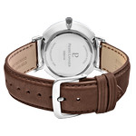 Montre Pierre Lannier homme solaire acier bracelet cuir brun - vue 3