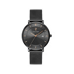 Montre Pierre Lannier homme solaire bracelet acier noir - vue 1