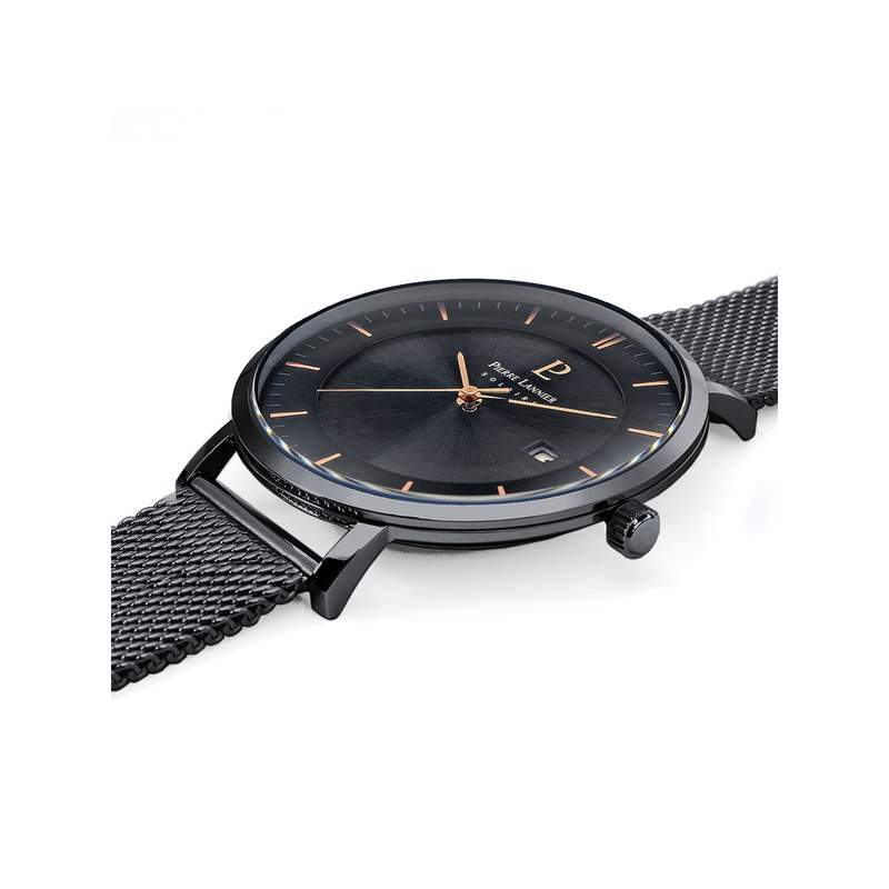 Montre Pierre Lannier homme solaire bracelet acier noir - vue 2