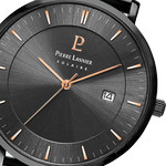 Montre Pierre Lannier homme solaire bracelet acier noir - vue D1