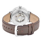 Montre Pierre Lannier homme automatique acier bracelet cuir brun - vue 3