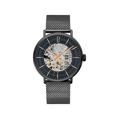 Montre Pierre Lannier homme automatique acier noir - vue 1