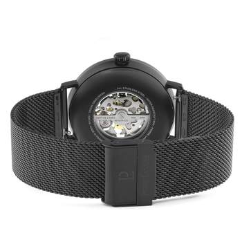 Pierre Lannier men's automatic black steel watch