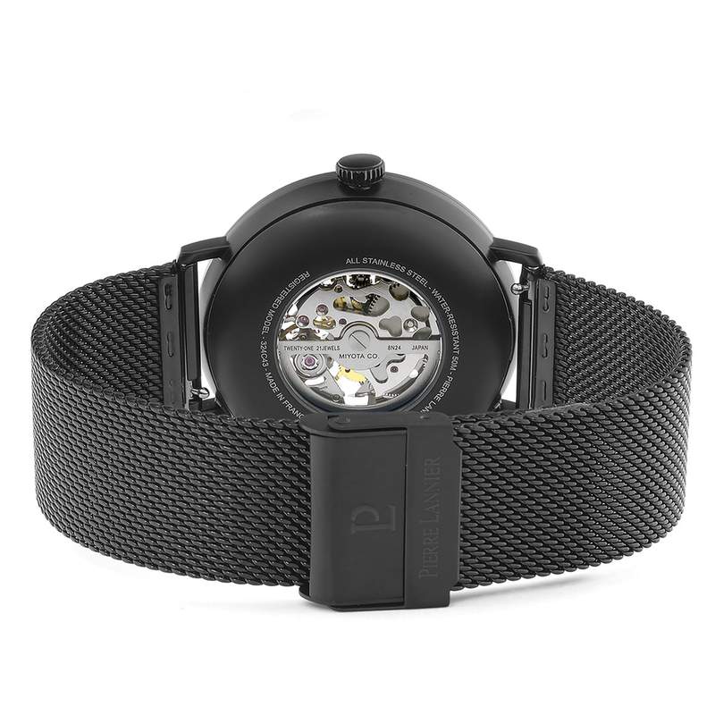 Montre Pierre Lannier homme automatique acier noir - vue 3