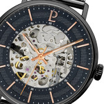 Montre Pierre Lannier homme automatique acier noir - vue D1