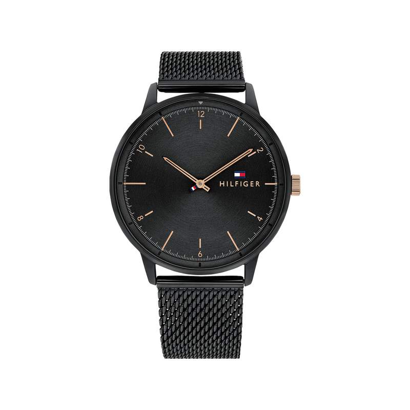 Montre Tommy Hilfiger homme acier noir - vue 1
