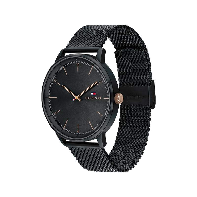 Montre Tommy Hilfiger homme acier noir - vue 2