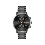 Montre Boss homme acier bracelet acier noir - vue 1