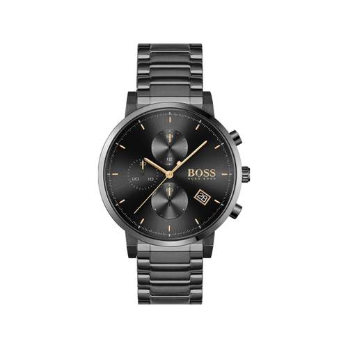 Montre Boss homme acier bracelet acier noir