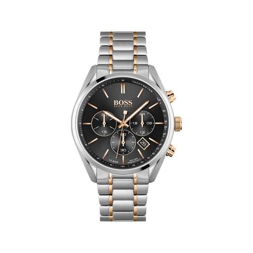 Montre Boss homme bracelet acier bicolore rose