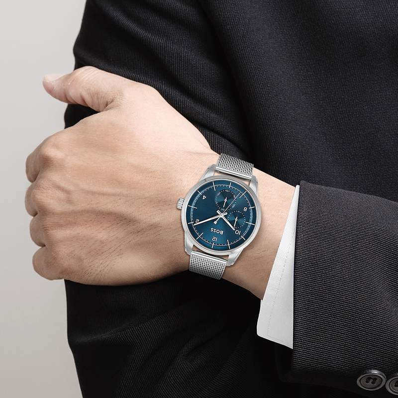 Boss men's steel watch - view worn 1