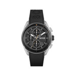 Boss herenhorloge van staal met zwarte siliconenband - afbeelding 1