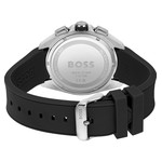 Boss herenhorloge van staal met zwarte siliconen band - weergave 3
