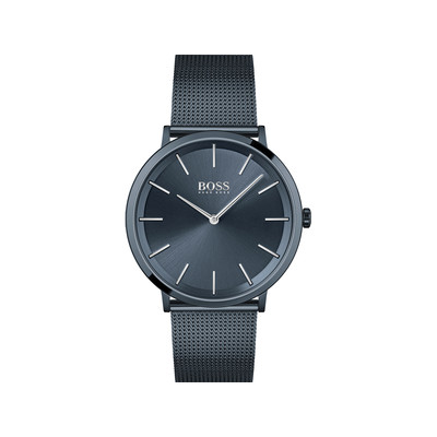 Montre Boss homme bracelet acier bleu - vue 1