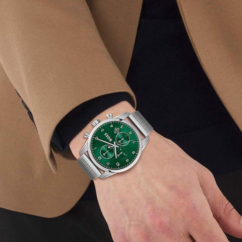 Montre Boss homme acier - vue porté 1