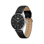 Montre Lacoste homme acier bracelet cuir noir - vue 2