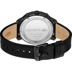 Montre Lacoste homme acier noir bracelet cuir noir - vue 3
