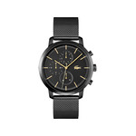Montre Lacoste homme  acier noir maille milanaise - vue 1