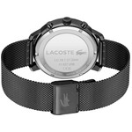 Montre Lacoste homme  acier noir maille milanaise - vue 3