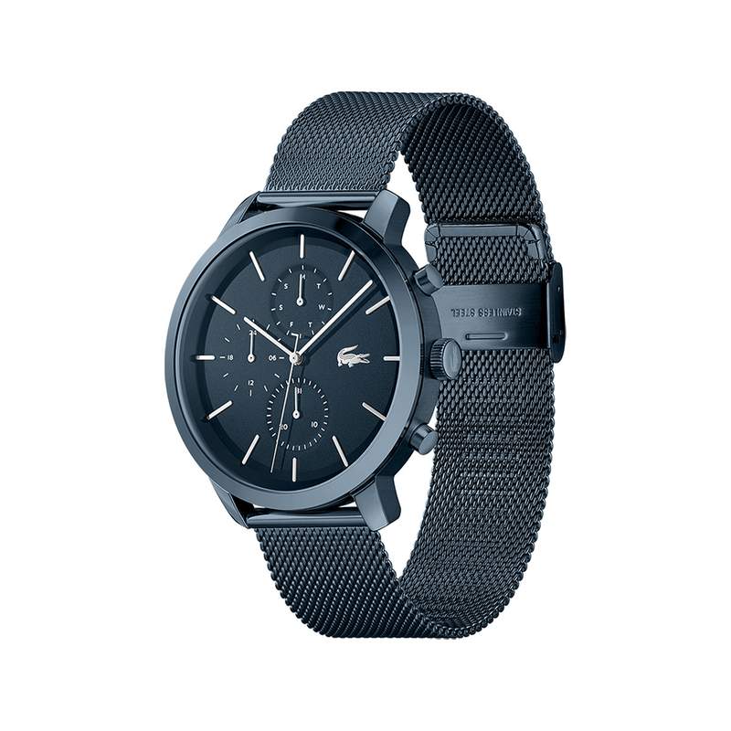 Montre Lacoste homme acier bleu maile milanaise - vue 2