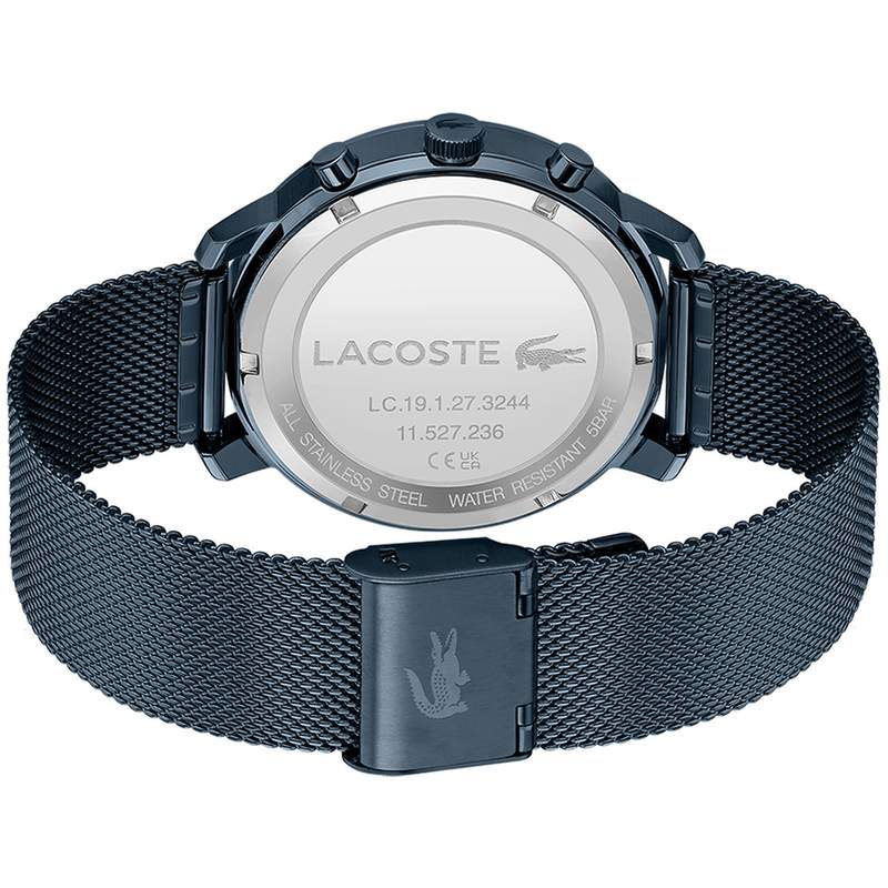 Montre Lacoste homme acier bleu maile milanaise - vue 3