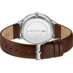 Montre Lacoste homme acier bracelet cuir marron - vue 3