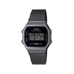 Montre Casio homme résine noire bracelet acier noir - vue 1