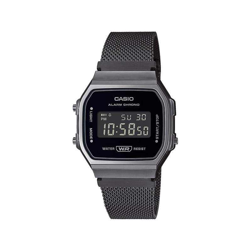 Montre Casio homme résine noire bracelet acier noir - vue 1
