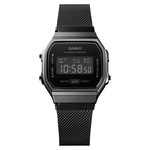 Montre Casio homme résine noire bracelet acier noir - vue D1
