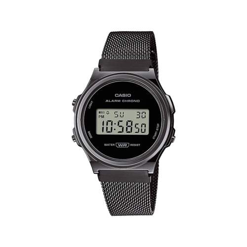 Montre Casio homme résine noire bracelet acier noir