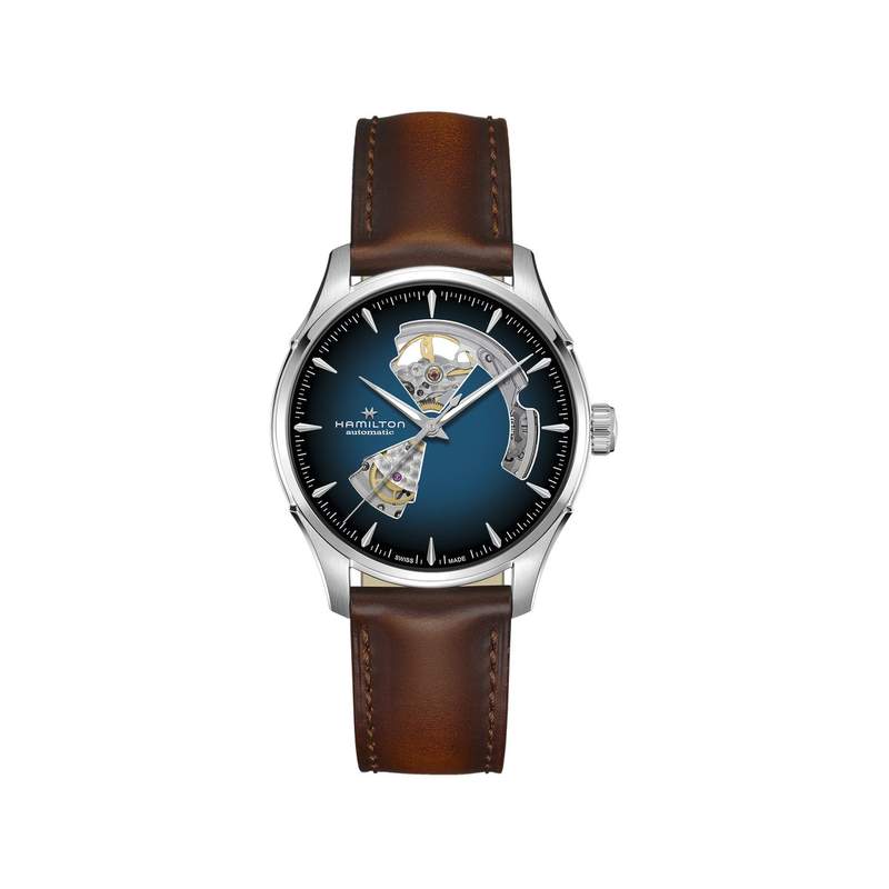 Montre Hamilton homme automatique acier bracelet cuir marron - vue 1