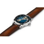 Hamilton men's automatic stainless steel watch with brown leather strap - view 2
