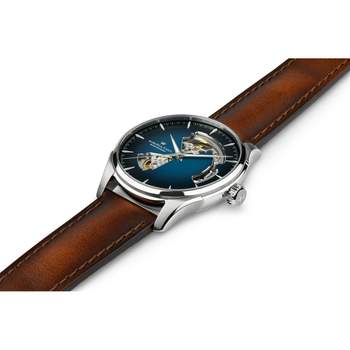 Hamilton herenhorloge met automatische opwinding, stalen kast en bruine leren band