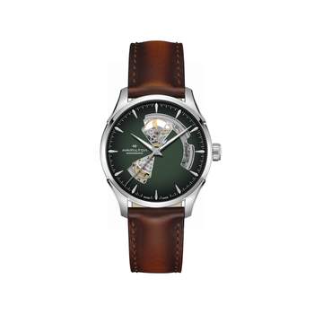 Hamilton herenhorloge met automatische opwinding, stalen kast en bruine leren band