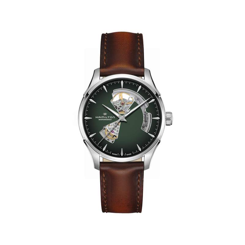 Montre Hamilton homme automatique acier bracelet cuir marron - vue 1