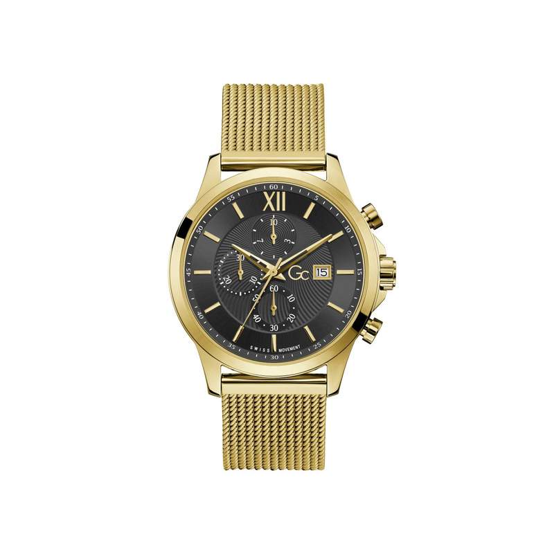 Montre GUESS COLLECTION homme bracelet acier doré jaune - vue 1