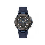 Montre GUESS COLLECTION homme acier noir bracelet silicone bleu - vue 1