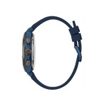 Montre GUESS COLLECTION homme acier noir bracelet silicone bleu - vue 2