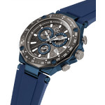 Montre GUESS COLLECTION homme acier noir bracelet silicone bleu - vue D2