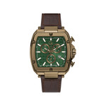 Montre GUESS COLLECTION homme acier bracelet cuir marron - vue 1