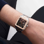 Montre GUESS COLLECTION homme bracelet acier - vue porté 2