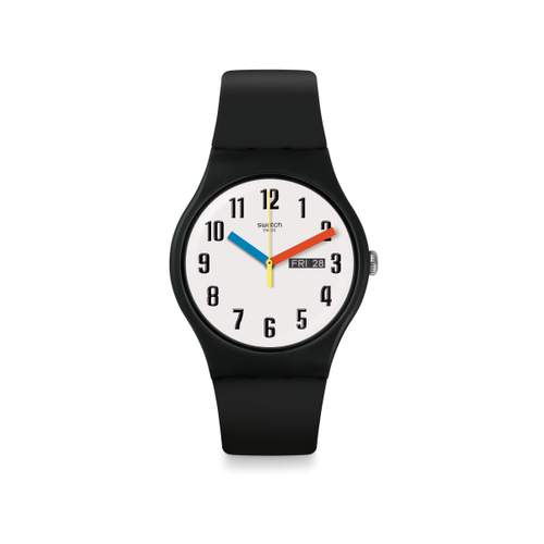 Montre Swatch mixte matières biosourcées noir