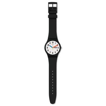 Swatch-horloge voor dames en heren van biologisch afgeleide materialen, zwart