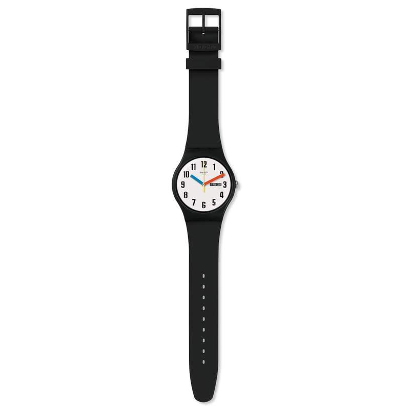Montre Swatch mixte matières biosourcées noir - vue D1