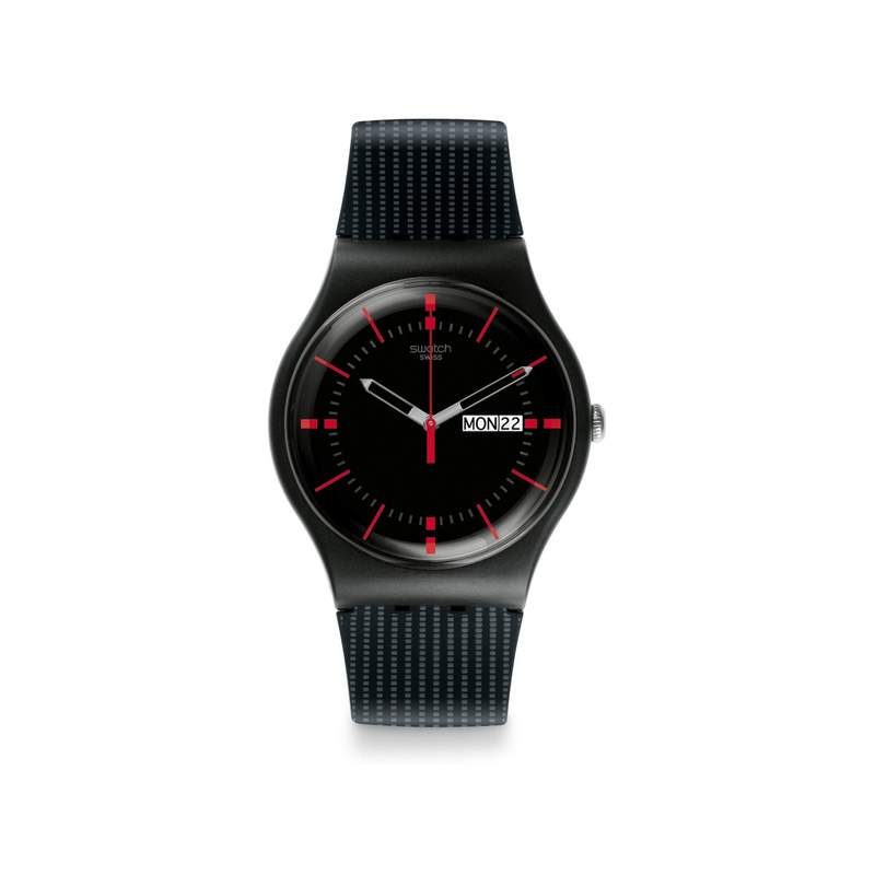 Montre Swatch homme matières biosourcées noir - vue 1